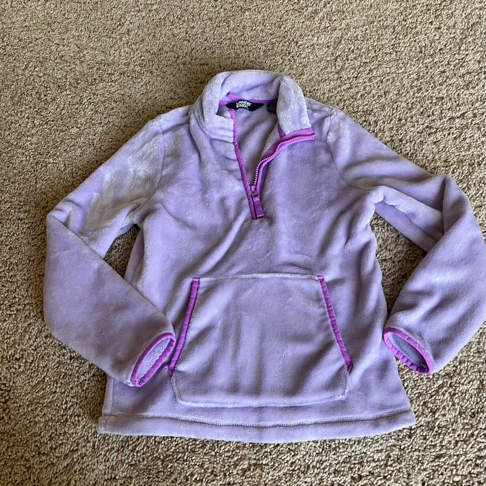 Lands' End Purple 1/4 zip with Sporty Design